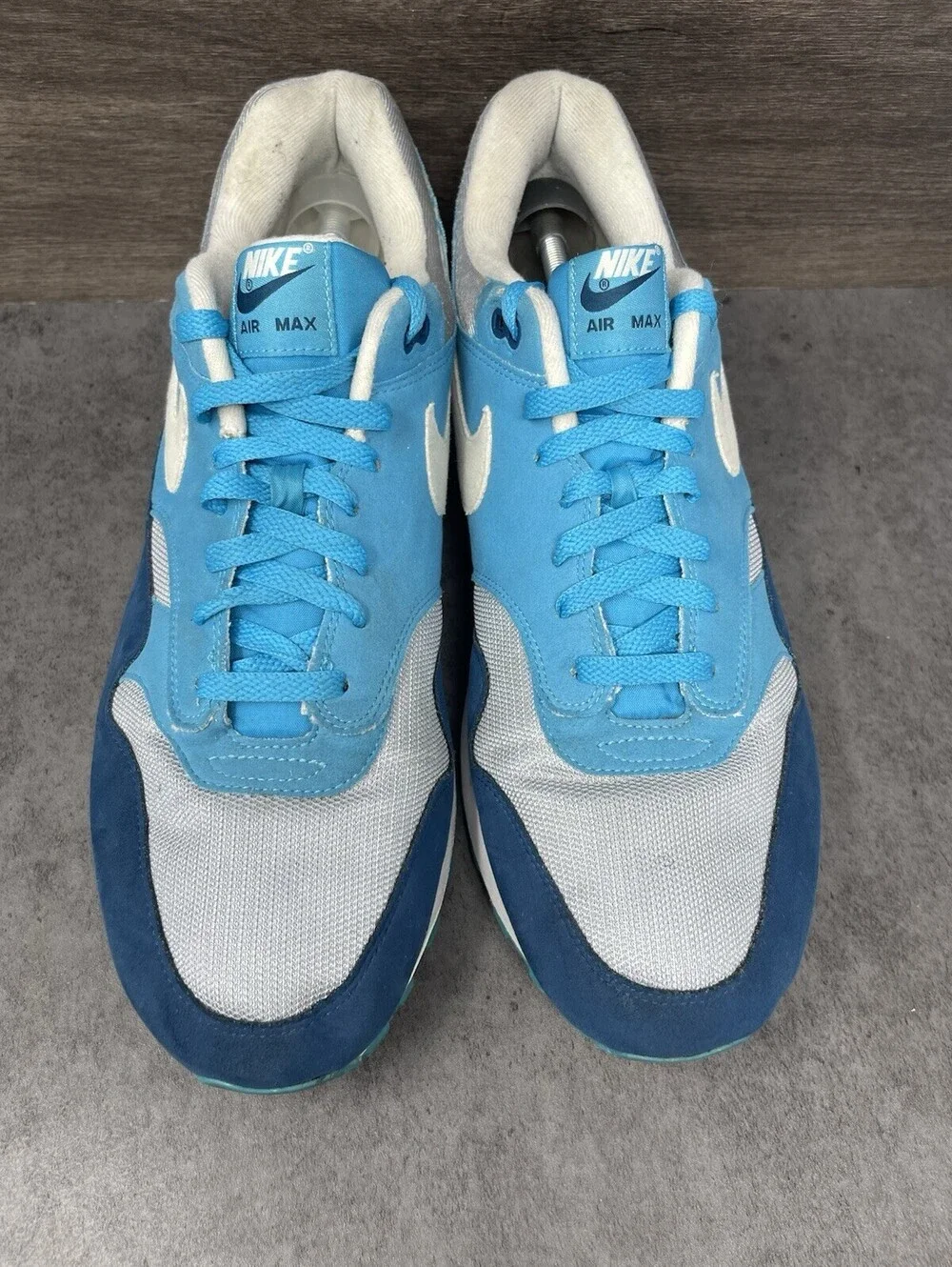 Nike Air Max 1 Blue Fury Wolf Grey Mens Size 15 Running Shoes AH8145-002